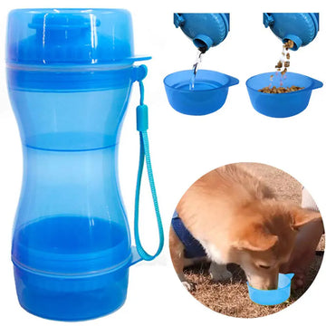 2-in-1 Dog Water Bottle & Food Container 🐾🚶‍♂️