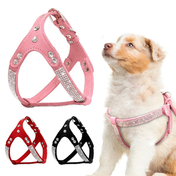 Soft Suede Leather Puppy Dog Harness 💖🐾